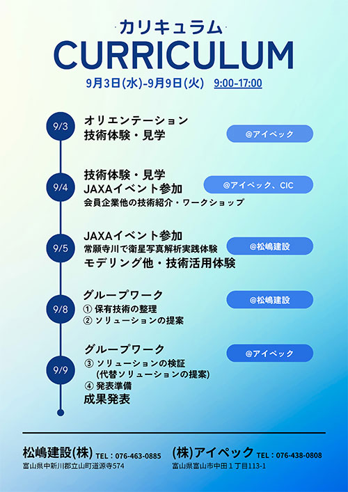 2025年夏期インターンシップ スケジュール